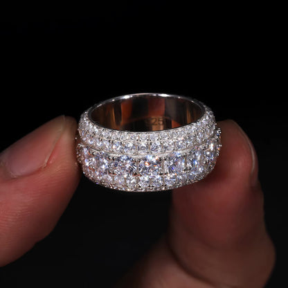 MOISSANITE PAVED ETERNITY RING. - WHITE GOLD