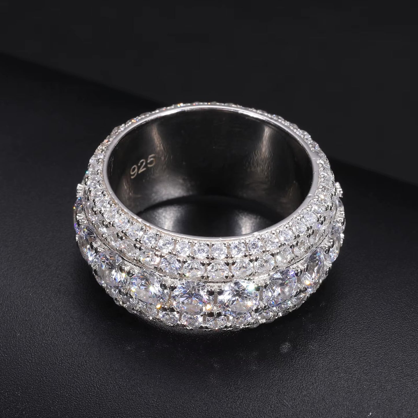 MOISSANITE PAVED ETERNITY RING. - WHITE GOLD