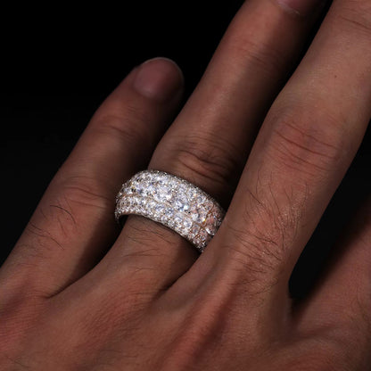 MOISSANITE PAVED ETERNITY RING. - WHITE GOLD