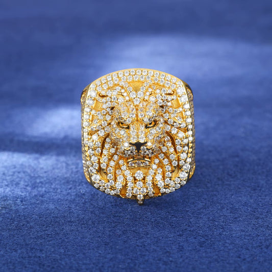 MOISSANITE LION RING. - GOLD